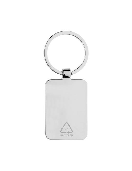 Porte-clés rectangle en alliage de zinc RCS et bambou personnalisable