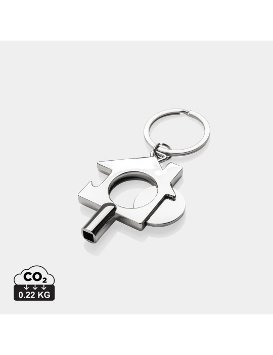 Porte-clés 3 en 1 en alliage de zinc recyclé RCS personnalisable
