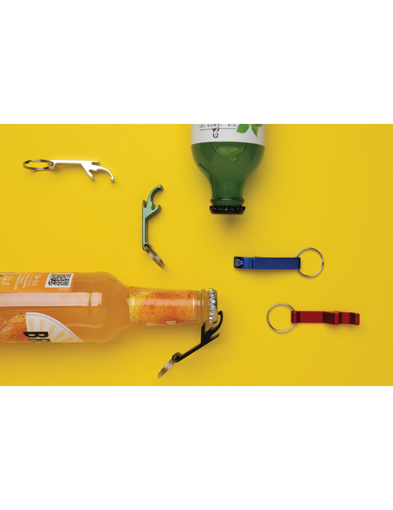 Porte-clés décapsuleur en aluminium recyclé RCS personnalisable