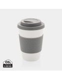 Mug réutilisable PP 270 ml avec bande silicone personnalisable