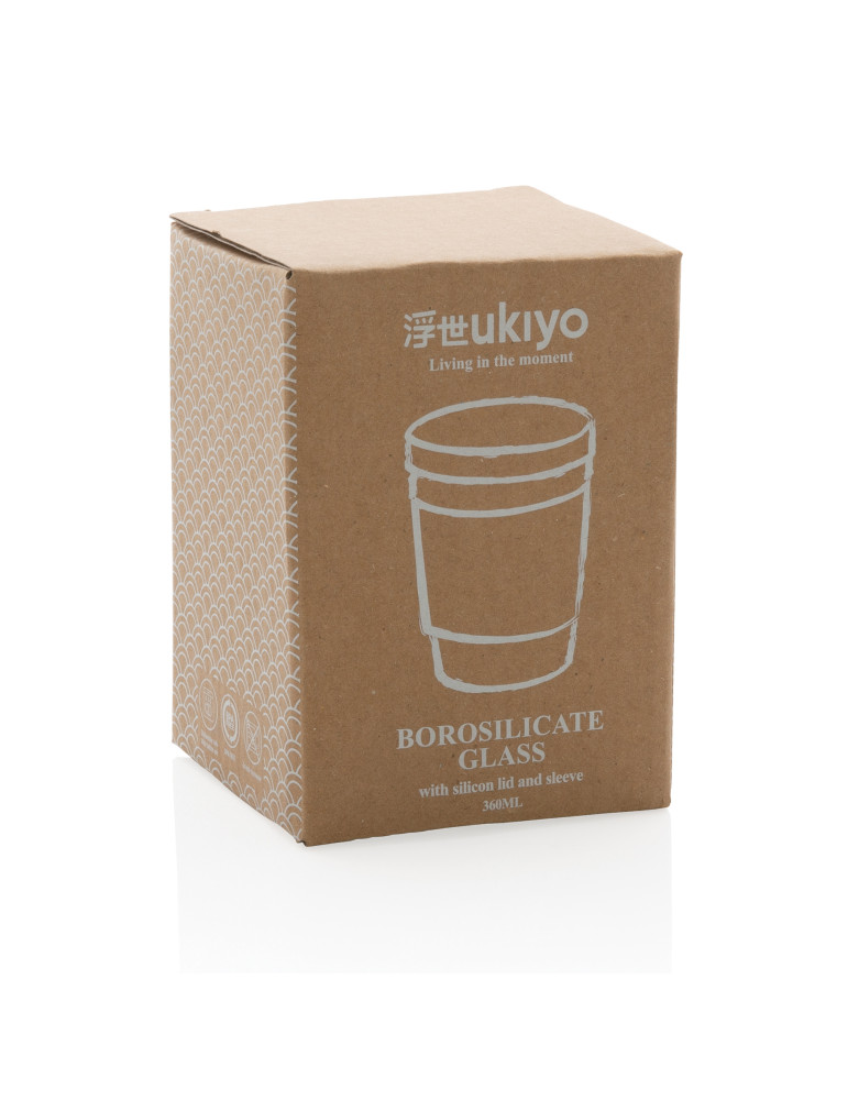Verre Ukiyo 360 ml avec manchon silicone personnalisable