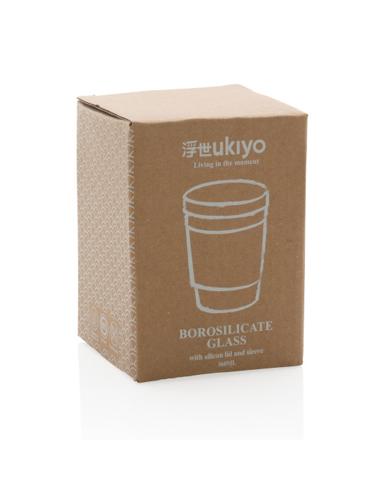 Verre Ukiyo 360 ml avec manchon silicone personnalisable