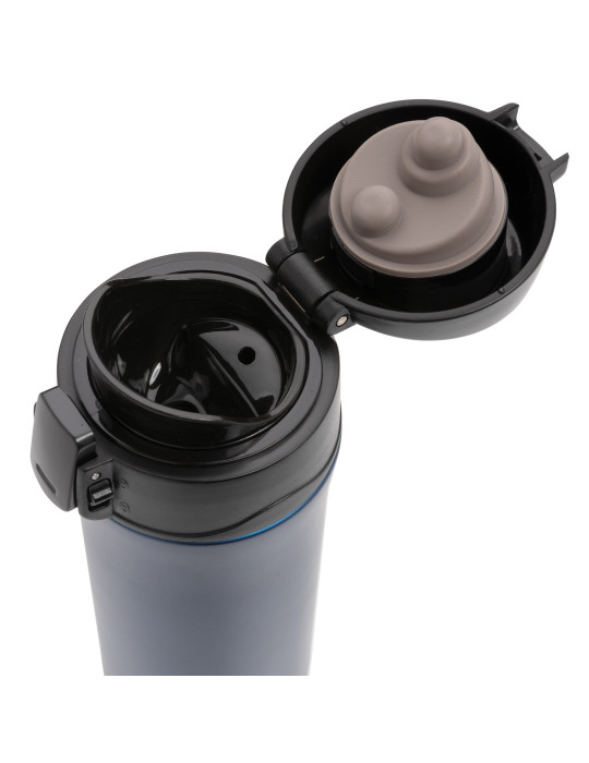 Mug inox mat 300 ml à bouchon verrouillable personnalisable