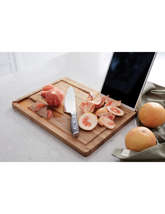 Planche Vinga Buscot en teck FSC avec support tablette personnalisable