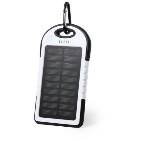 Batterie Solaire Économique 4000mAh - Power Bank Personnalisé Lenard Couleurs : blanc impression haute définition