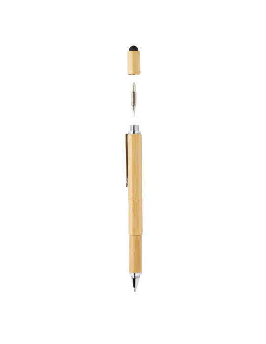 Stylo outil bambou 5 en 1 personnalisable