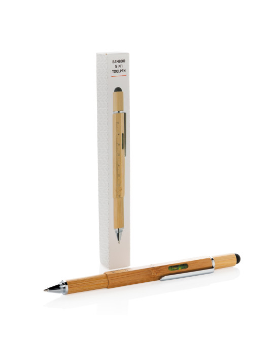 Stylo outil bambou 5 en 1 personnalisable