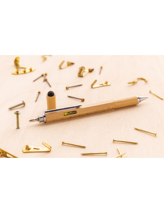 Stylo outil bambou 5 en 1 personnalisable