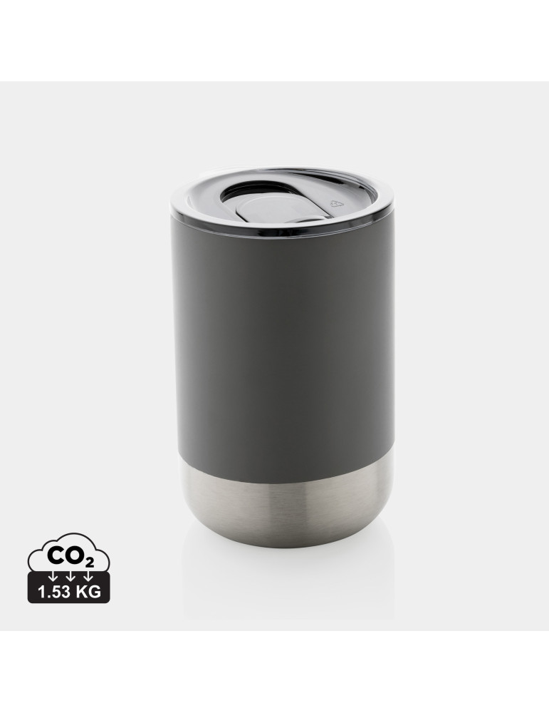 Mug inox recyclé RCS 360 ml à couvercle coulissant personnalisable