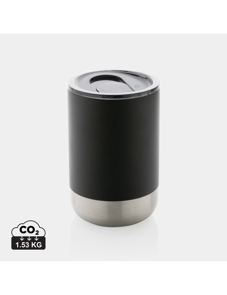 Mug inox recyclé RCS 360 ml à couvercle coulissant personnalisable