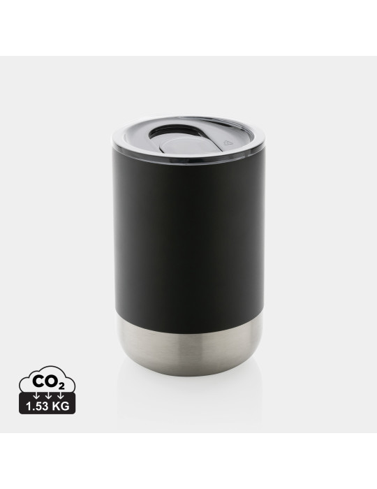 Mug inox recyclé RCS 360 ml à couvercle coulissant personnalisable