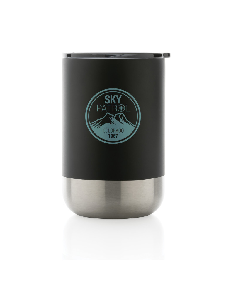 Mug inox recyclé RCS 360 ml à couvercle coulissant personnalisable