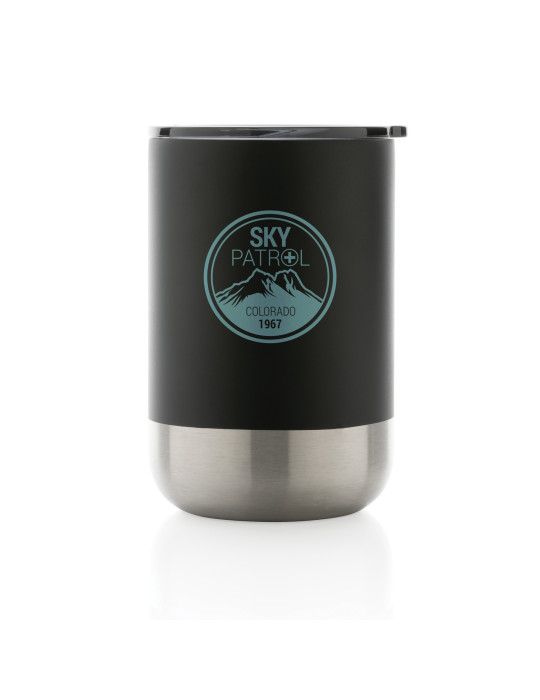 Mug inox recyclé RCS 360 ml à couvercle coulissant personnalisable