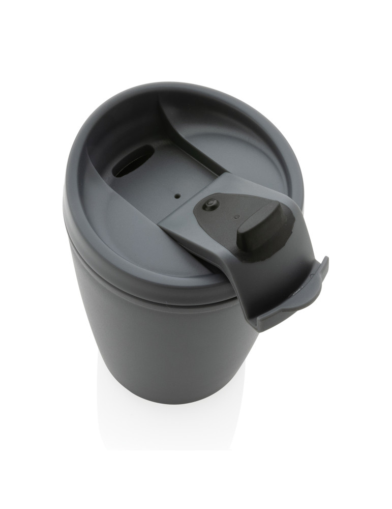 Mug PP recyclé GRS 300 ml à couvercle basculant personnalisable
