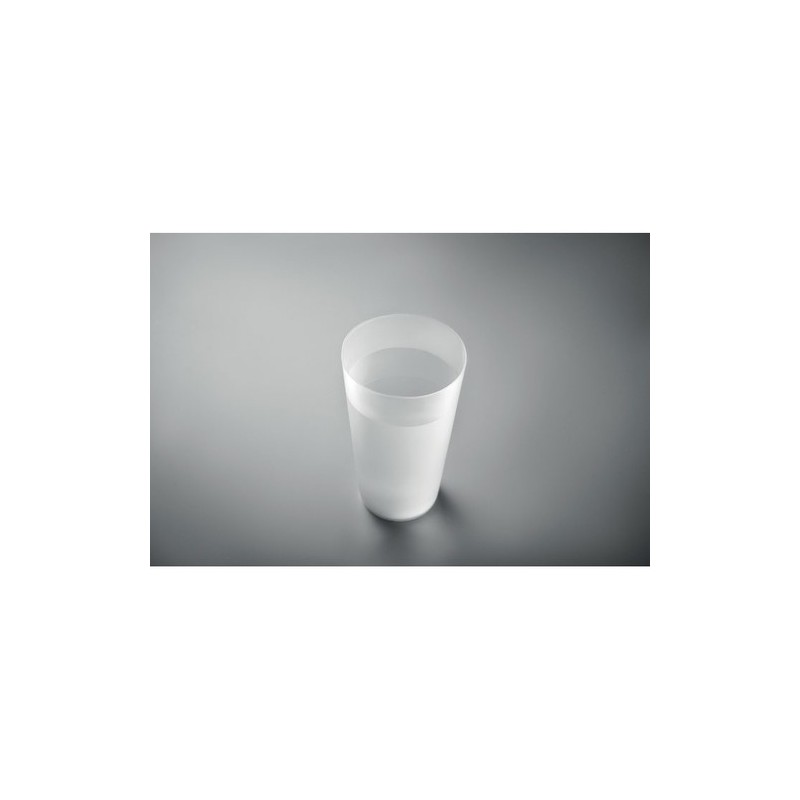 Gobelet réutilisable  500ml - FESTA LARGE Matières : polypropylène (PP) Couleurs : blanc transparent objet promotionnel éco-resp