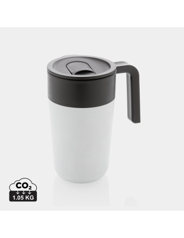 Mug inox et PP recyclé GRS 480 ml avec poignée personnalisable