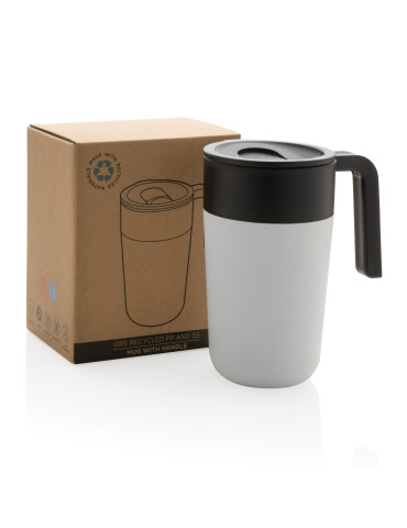 Mug inox et PP recyclé GRS 480 ml avec poignée personnalisable 2