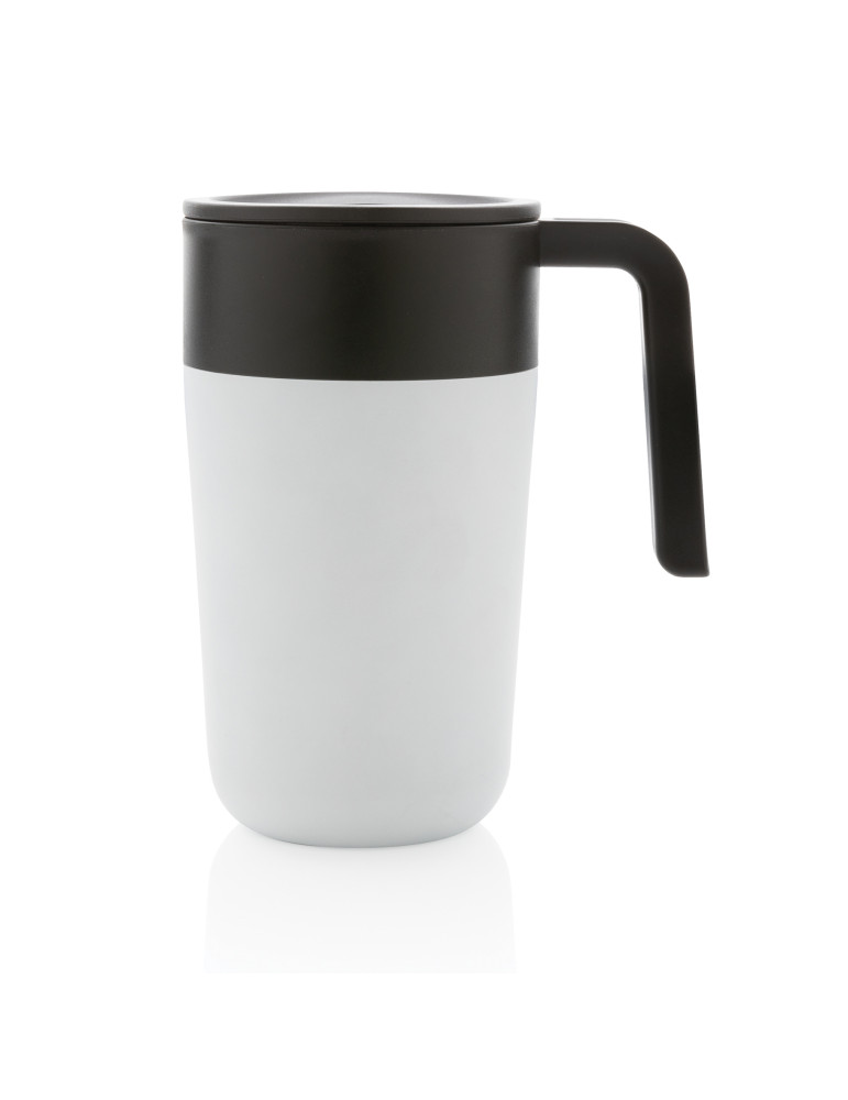 Mug inox et PP recyclé GRS 480 ml avec poignée personnalisable