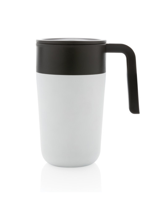 Mug inox et PP recyclé GRS 480 ml avec poignée personnalisable