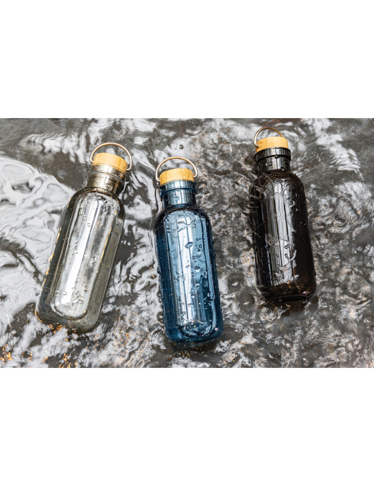 Gourde rPET RCS 680 ml à couvercle bambou personnalisable