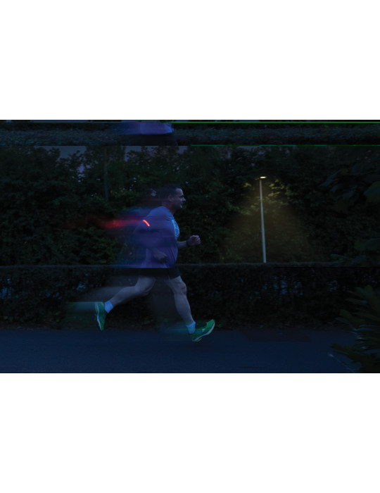 Lampe running LED rechargeable en plastique RCS Lumi Sprint personnalisable
