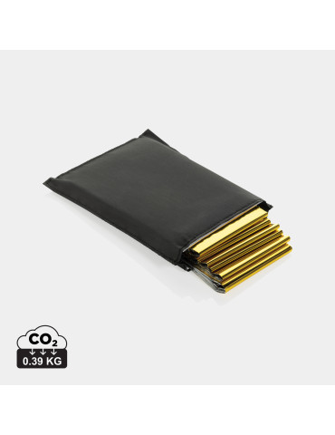 Couverture de secours dans une pochette en rPET RCS Solra personnalisable