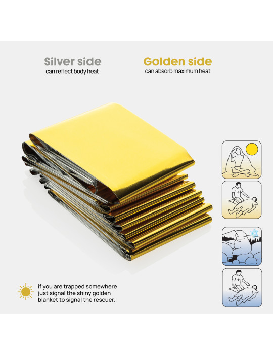 Couverture de secours dans une pochette en rPET RCS Solra personnalisable