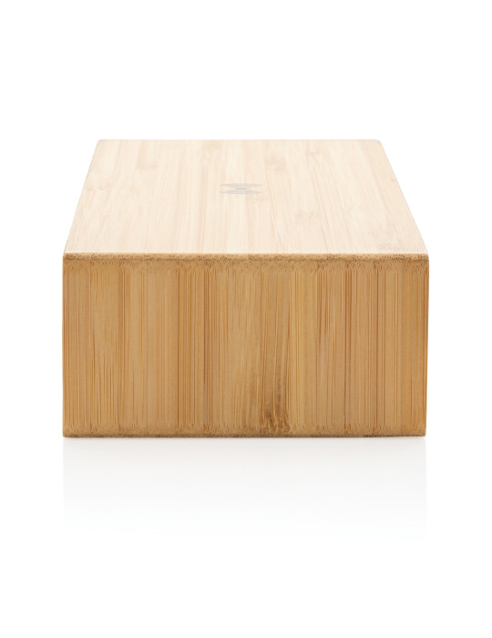 Réveil en bambou avec chargeur sans fil 5W personnalisable