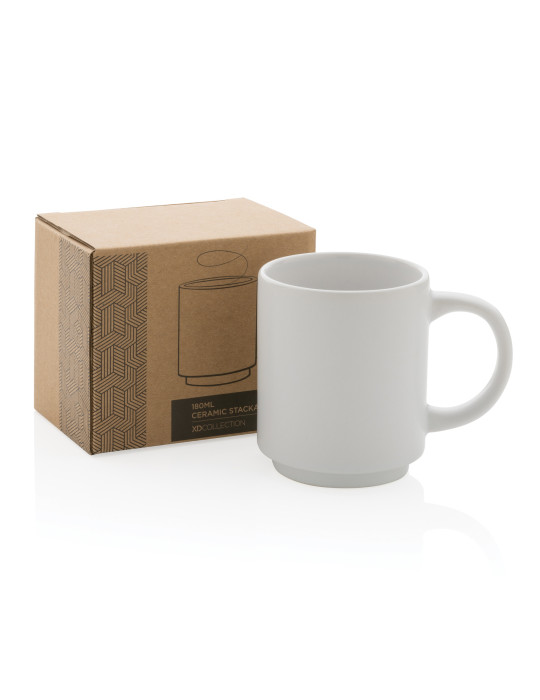 Mug empilable en céramique 180 ml personnalisable
