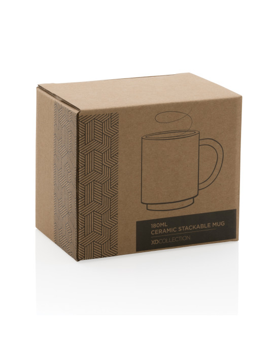 Mug empilable en céramique 180 ml personnalisable