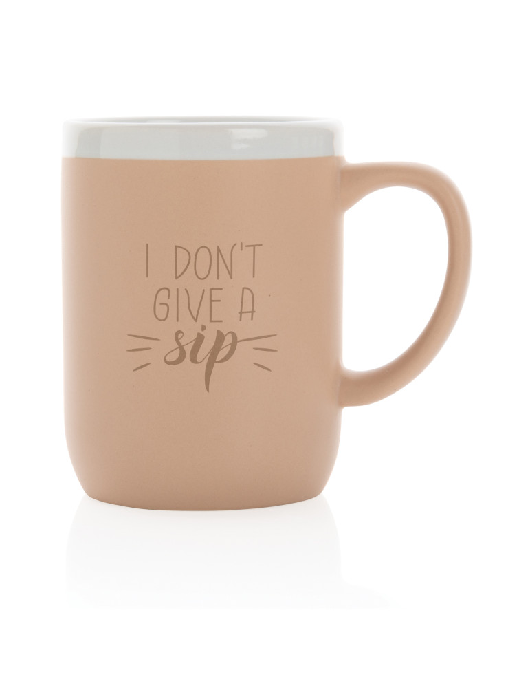 Mug céramique 300 ml à rebord blanc personnalisable