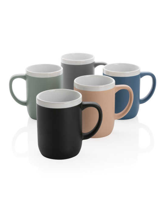Mug céramique 300 ml à rebord blanc personnalisable