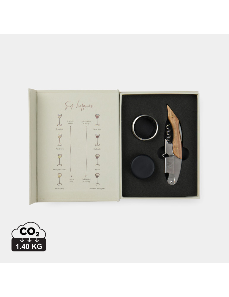 Coffret Vinga Histoire du vin trois accessoires personnalisable