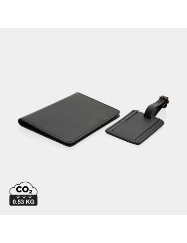 Set voyage Swiss Peak porte-passeport et étiquette personnalisable