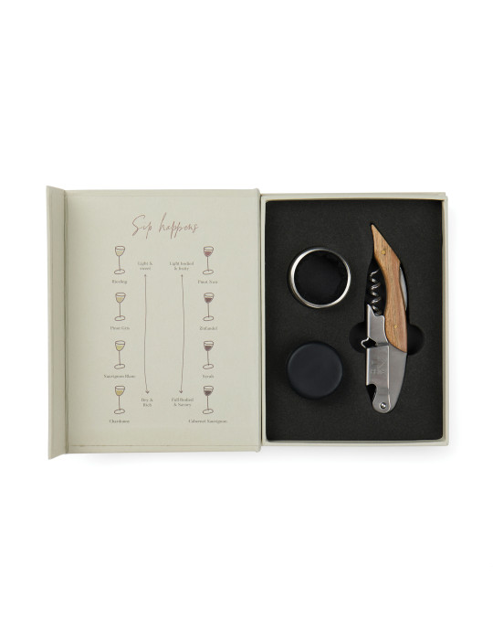 Coffret Vinga Histoire du vin trois accessoires personnalisable