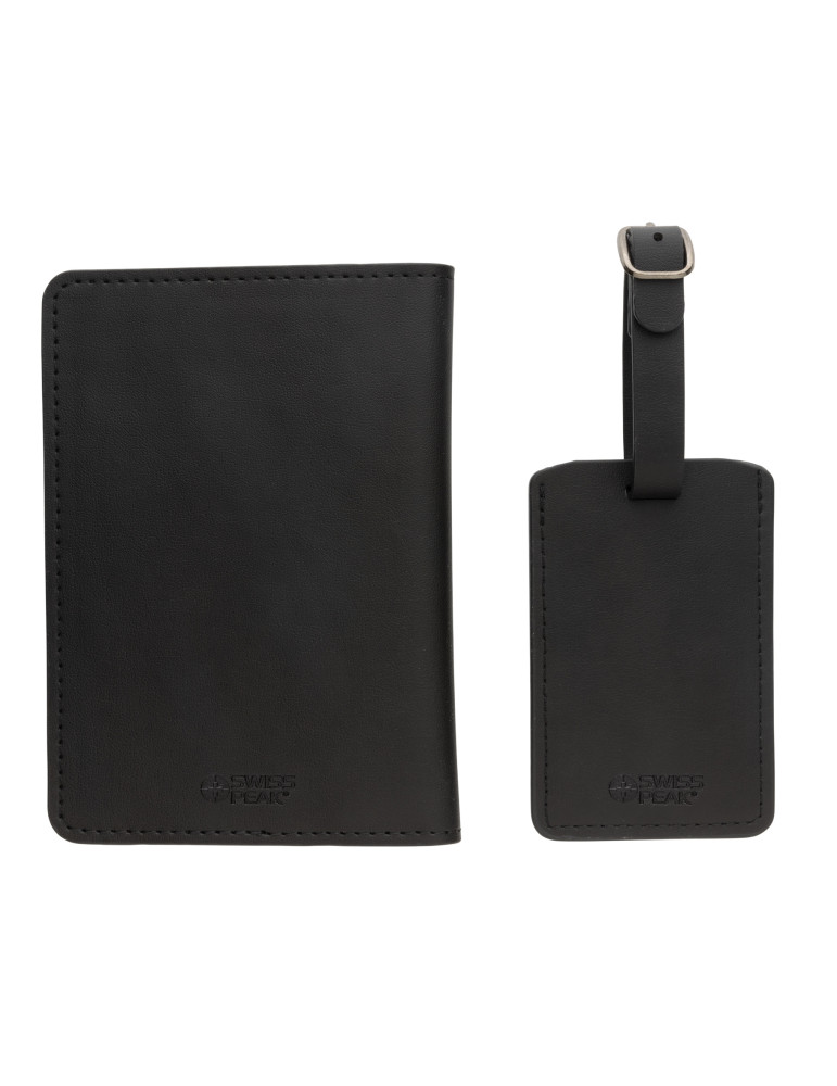 Set voyage Swiss Peak porte-passeport et étiquette personnalisable
