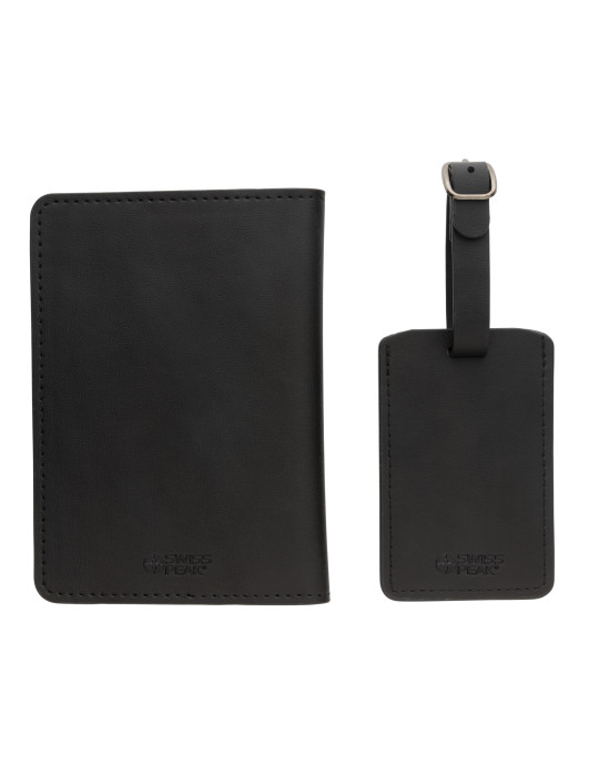 Set voyage Swiss Peak porte-passeport et étiquette personnalisable