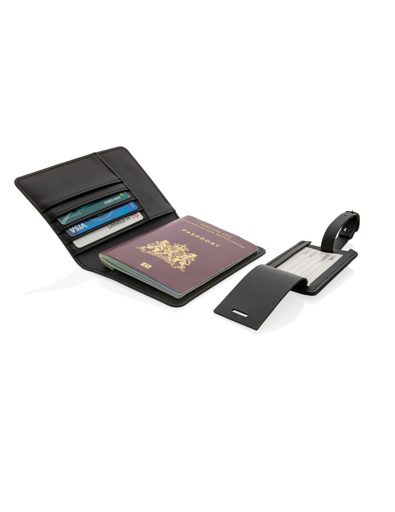 Set voyage Swiss Peak porte-passeport et étiquette personnalisable