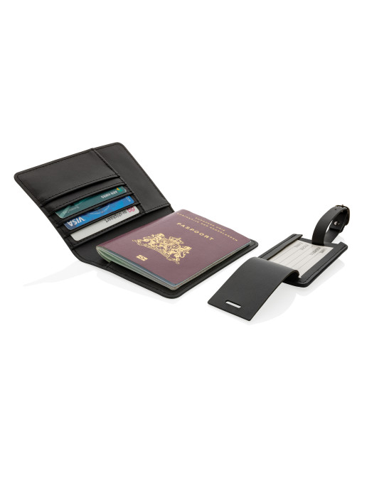 Set voyage Swiss Peak porte-passeport et étiquette personnalisable