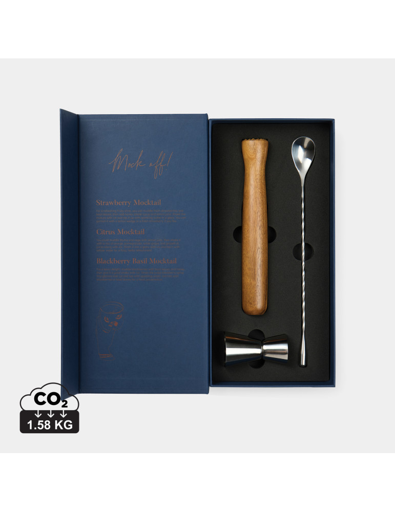 Coffret Vinga Histoire du mocktail en boîte-livre personnalisable