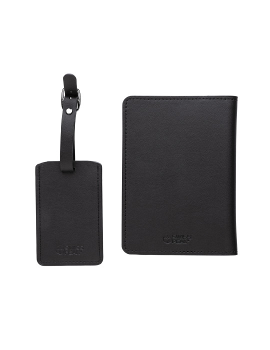 Set voyage Swiss Peak porte-passeport et étiquette personnalisable