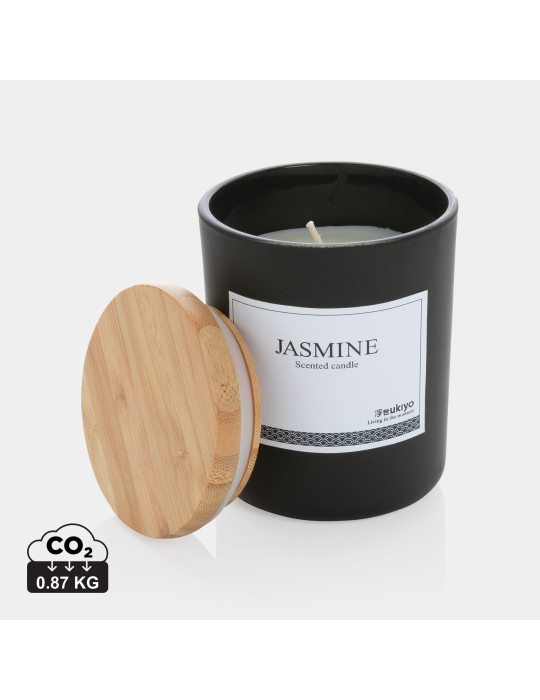 Bougie parfumée avec couvercle en bambou Ukiyo personnalisable