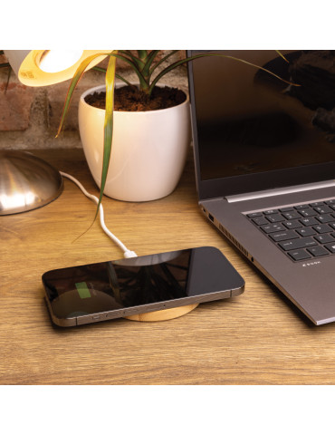 Chargeur sans fil 15W en bambou personnalisable 2