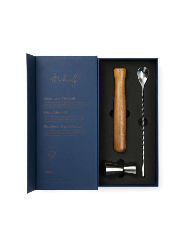 Coffret Vinga Histoire du mocktail en boîte-livre personnalisable