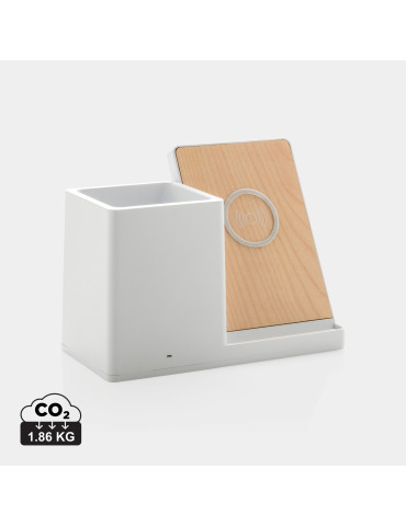 Chargeur 10W avec porte-stylo en ABS recyclé RCS Ontario personnalisable