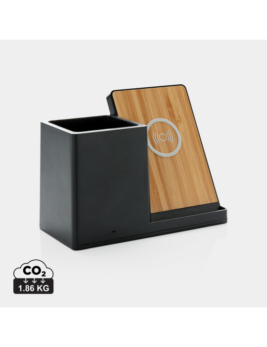 Chargeur 10W avec porte-stylo en ABS recyclé RCS Ontario personnalisable