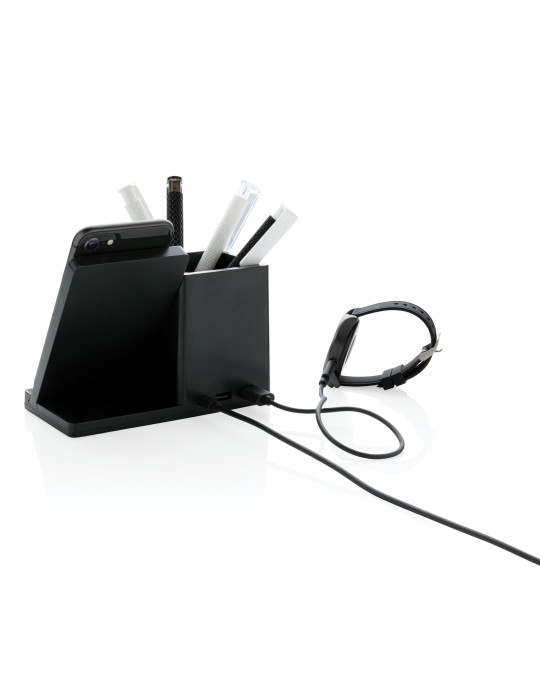 Chargeur 10W avec porte-stylo en ABS recyclé RCS Ontario personnalisable