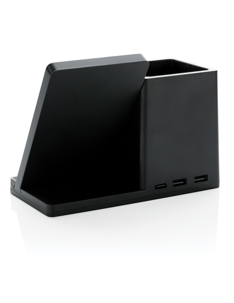 Chargeur 10W avec porte-stylo en ABS recyclé RCS Ontario personnalisable