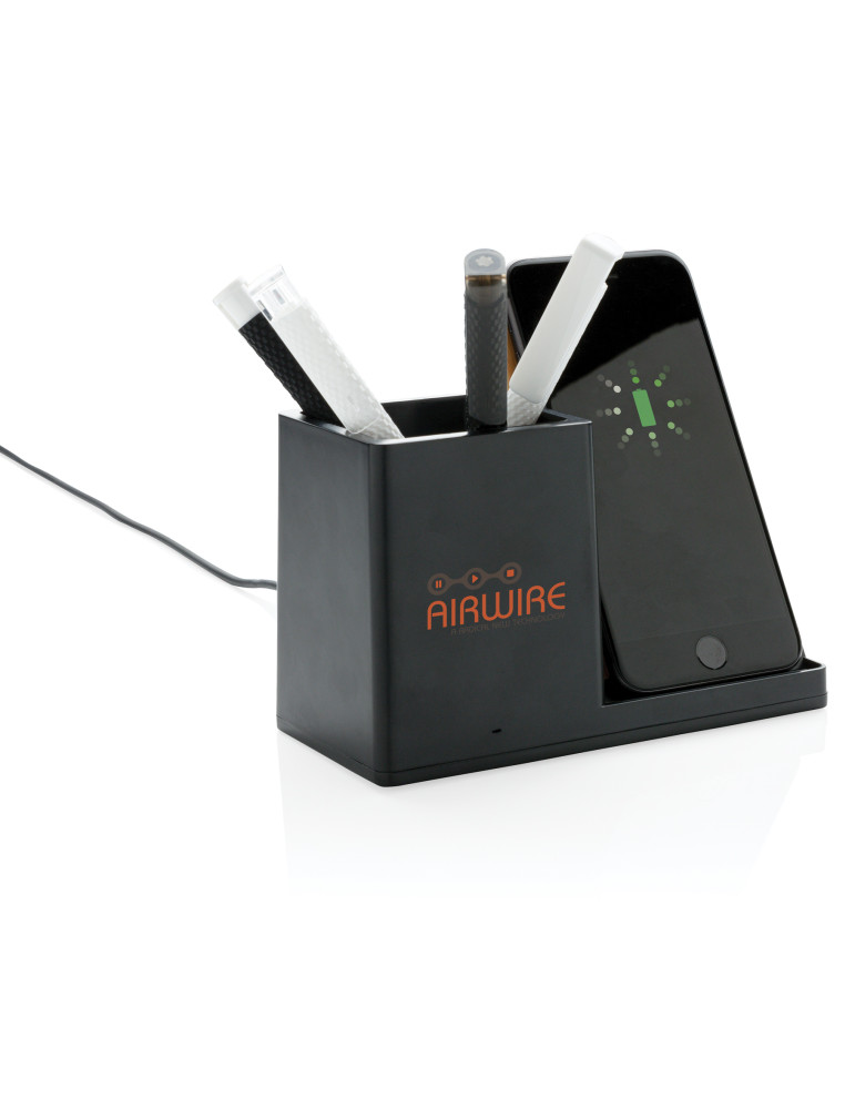 Chargeur 10W avec porte-stylo en ABS recyclé RCS Ontario personnalisable