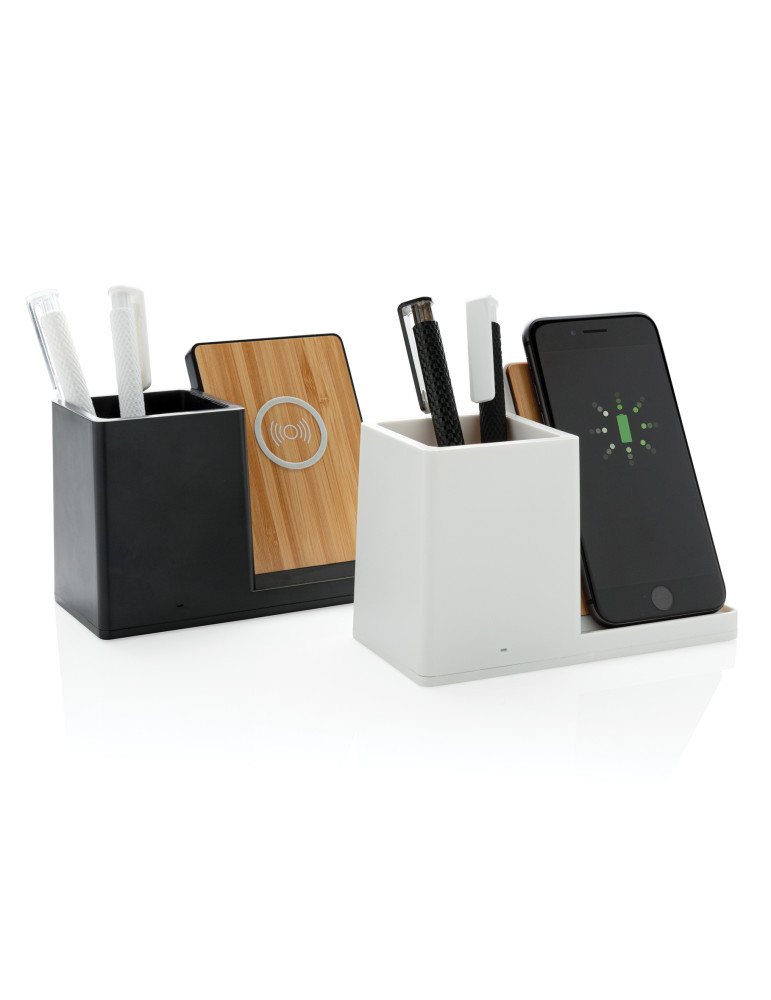 Chargeur 10W avec porte-stylo en ABS recyclé RCS Ontario personnalisable